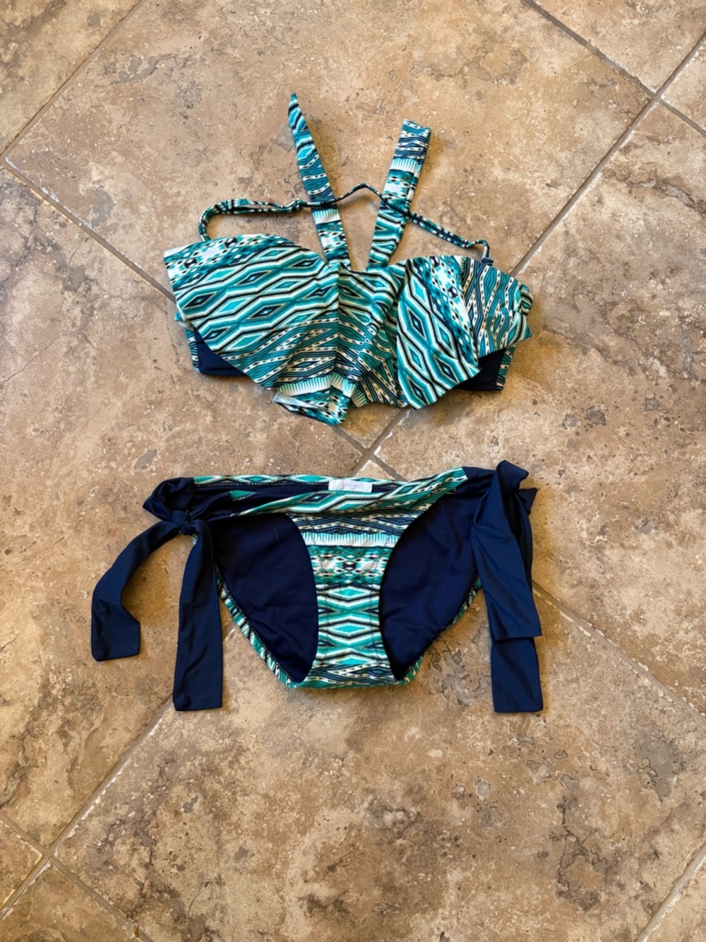 Jessica Simpson Swim- Teal Pattern